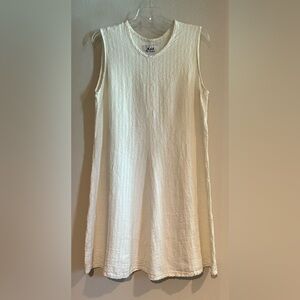 Flax by Jeanne Engelhart Textured Linen Shift Dress Size Med